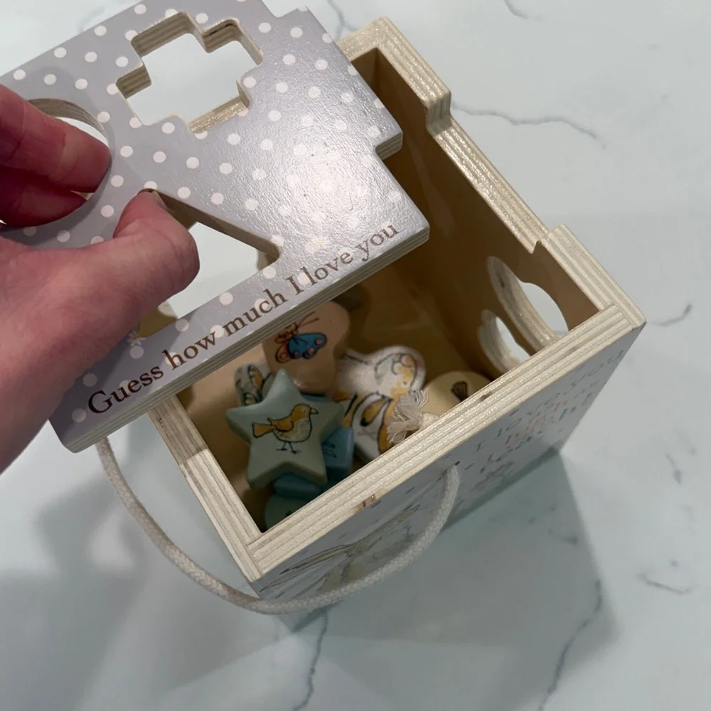 Kids Preferred Guess How Much I Love You Wooden Shape Sorter with Rope Handle - Picture 8 of 12